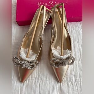 Lilly Pulitzer BRIT SLINGBACK shoe.  Color: GOLD METALLIC